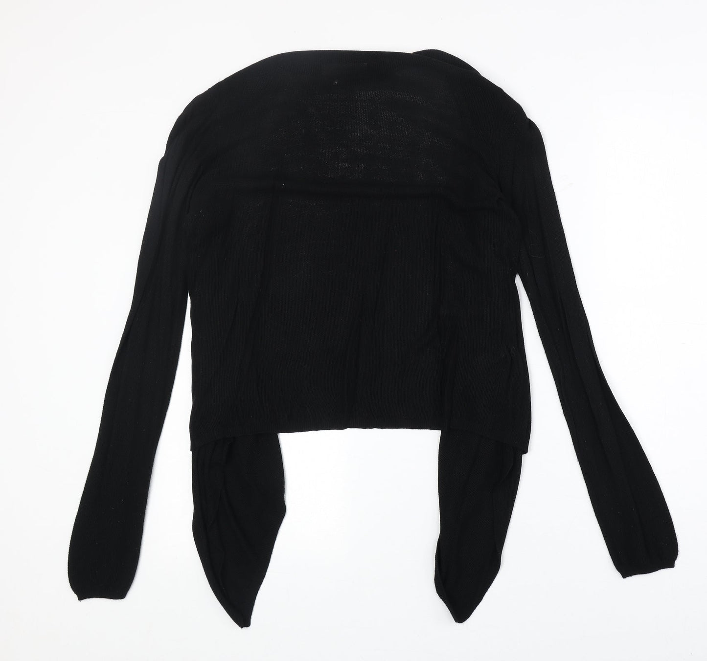 Promod Womens Black V-Neck Viscose Cardigan Jumper Size M - Contrasting Trim