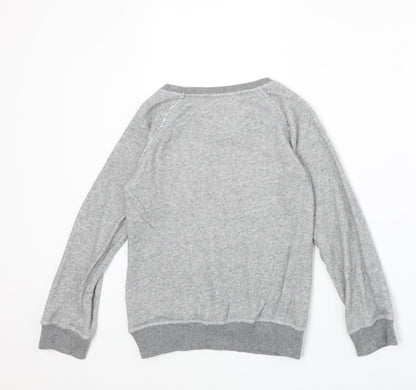 Next Girls Grey Cotton Pullover Sweatshirt Size 10 Years Pullover