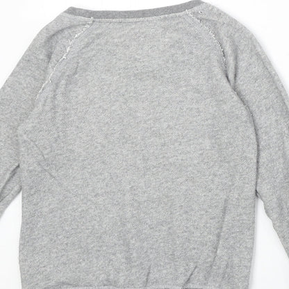 Next Girls Grey Cotton Pullover Sweatshirt Size 10 Years Pullover