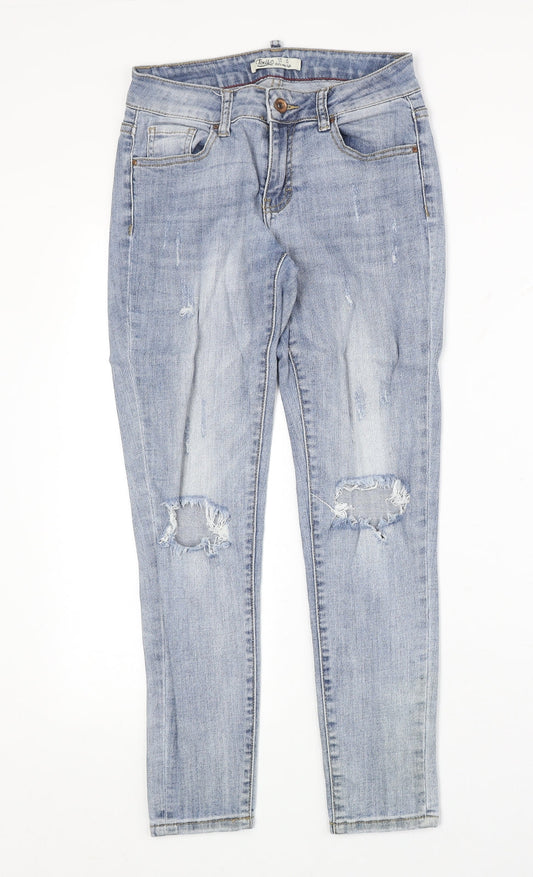 Toxik3 Womens Blue Cotton Straight Jeans Size 6 Regular Zip