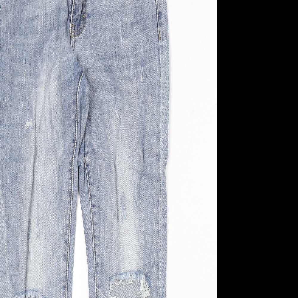 Toxik3 Womens Blue Cotton Straight Jeans Size 6 Regular Zip