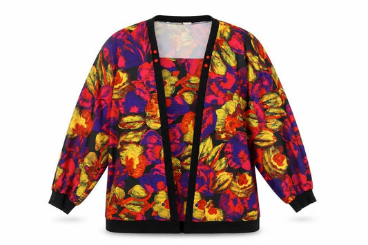 Va Rit Womens Multicoloured Geometric Polyester Basic Blouse Size L Square Neck - Twin Set