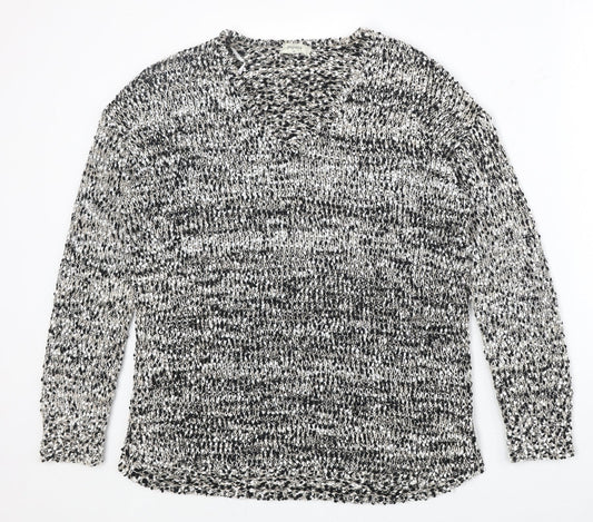 Papaya Womens Grey V-Neck Polyester Pullover Jumper Size M