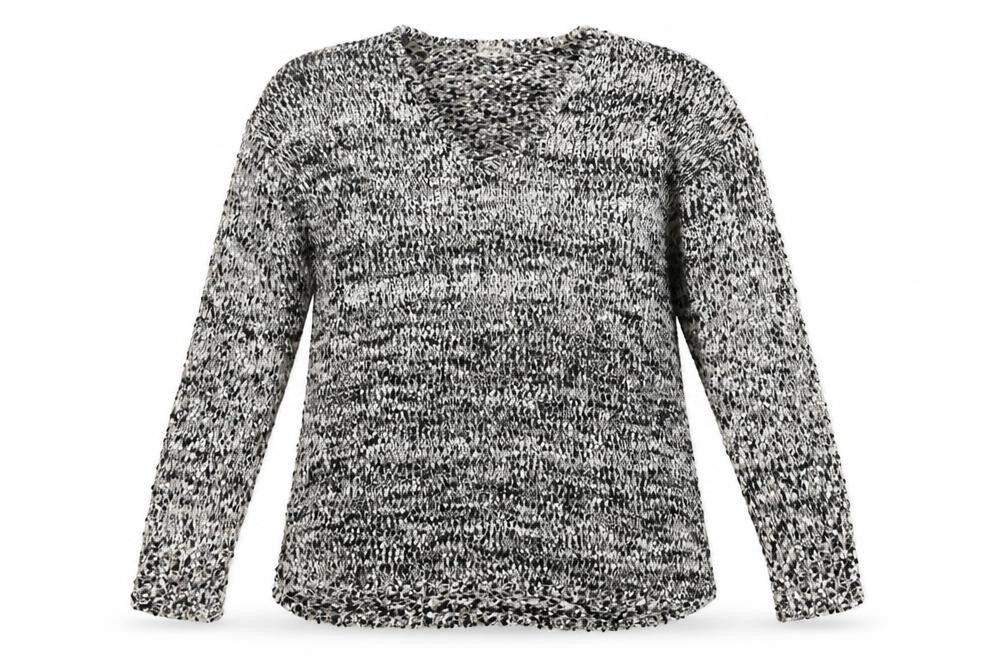 Papaya Womens Grey V-Neck Polyester Pullover Jumper Size M