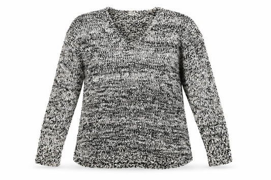Papaya Womens Grey V-Neck Polyester Pullover Jumper Size M