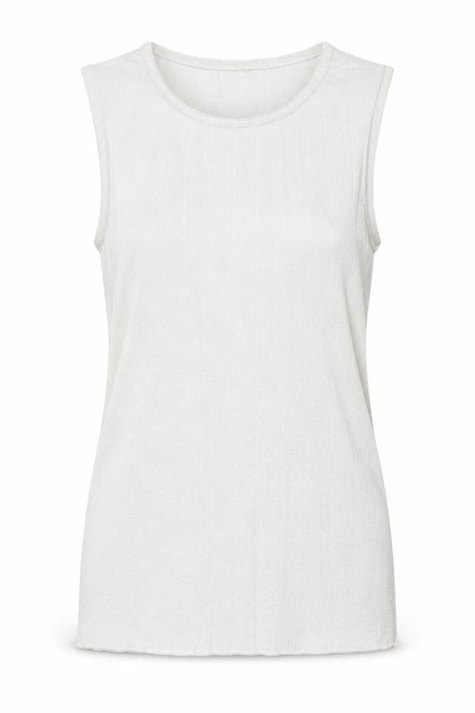 Topshop Womens White Viscose Basic Tank Size 8 Round Neck