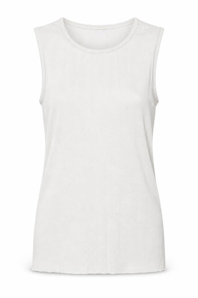 Topshop Womens White Viscose Basic Tank Size 8 Round Neck