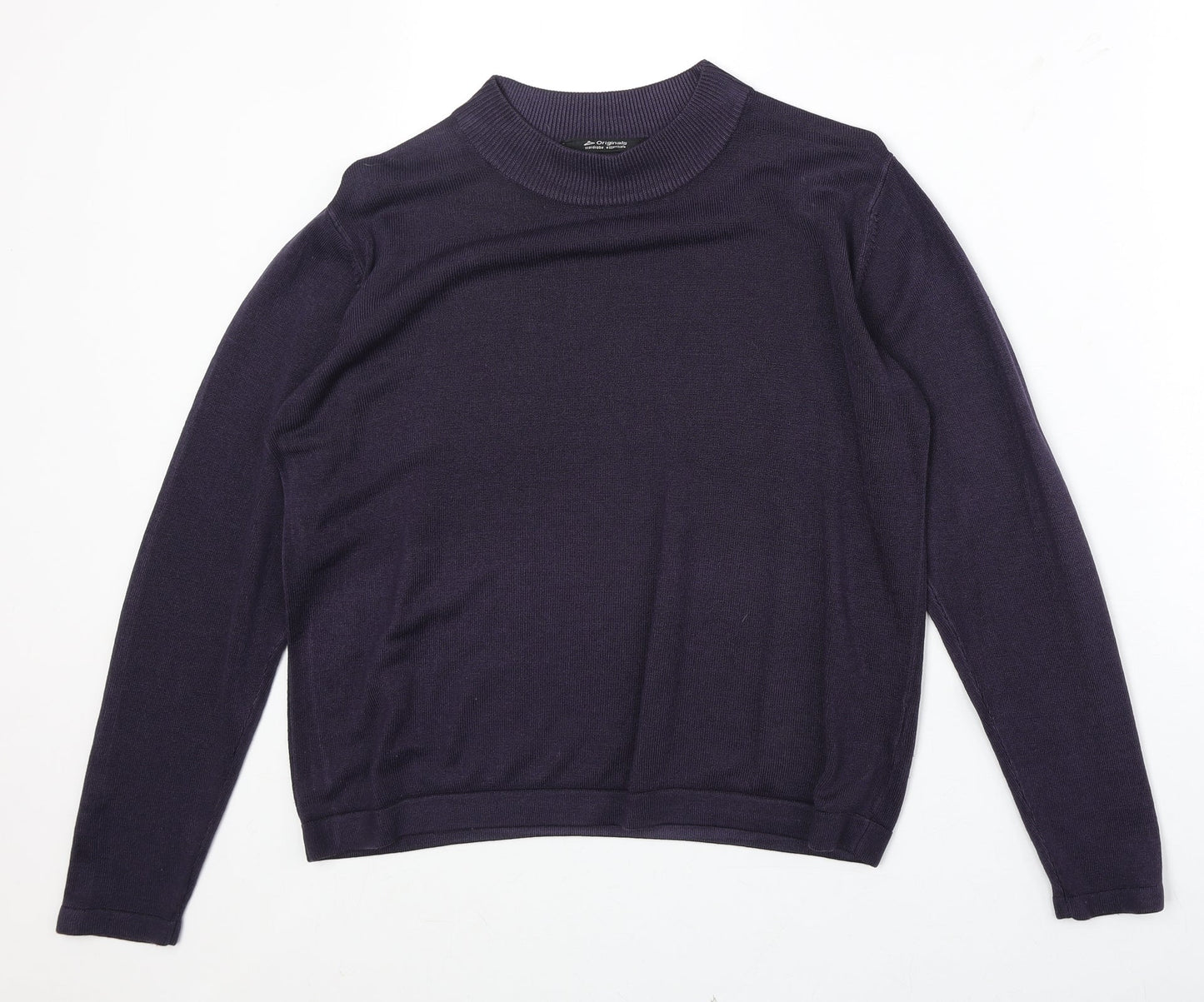 Original Womens Purple Mock Neck Acrylic Pullover Jumper Size 14