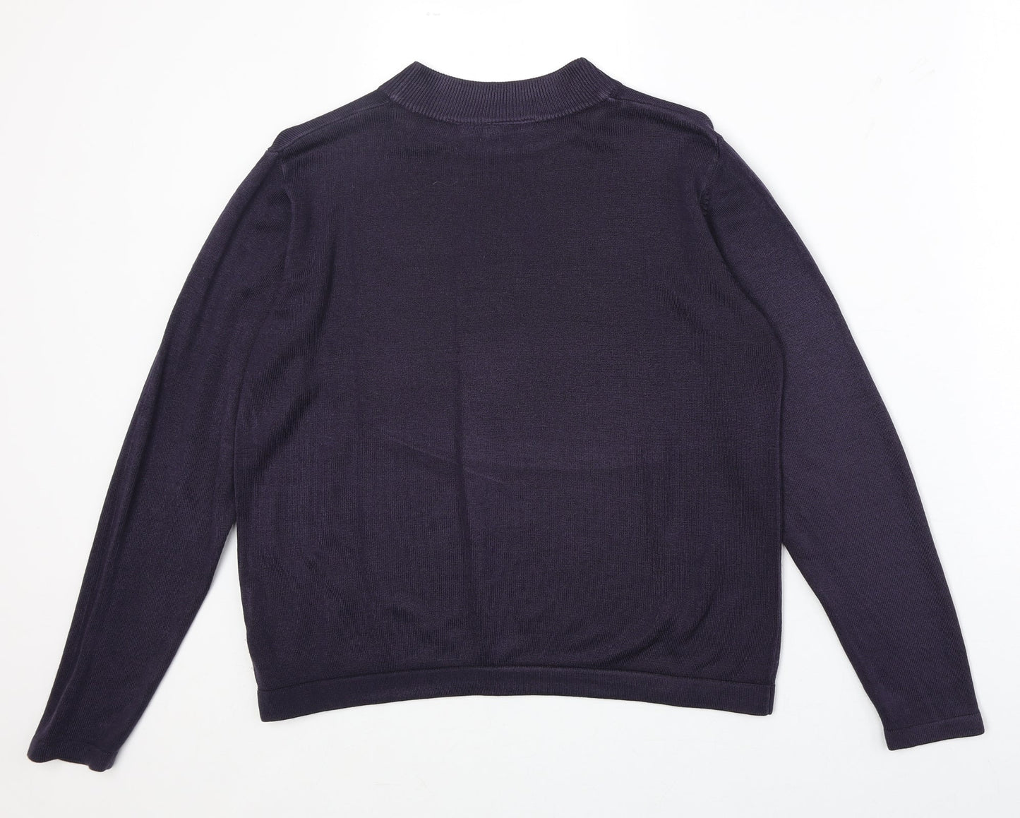 Original Womens Purple Mock Neck Acrylic Pullover Jumper Size 14