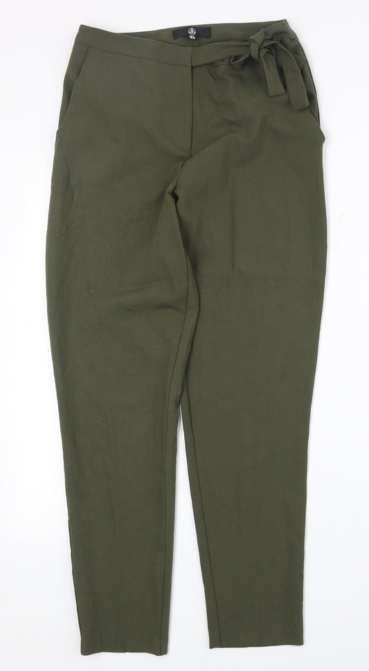 Missguided Womens Green Polyester Trousers Size 8 Regular Zip - Tie Side