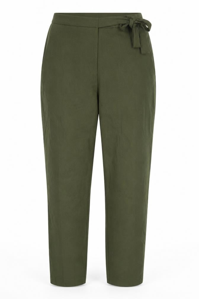 Missguided Womens Green Polyester Trousers Size 8 Regular Zip - Tie Side