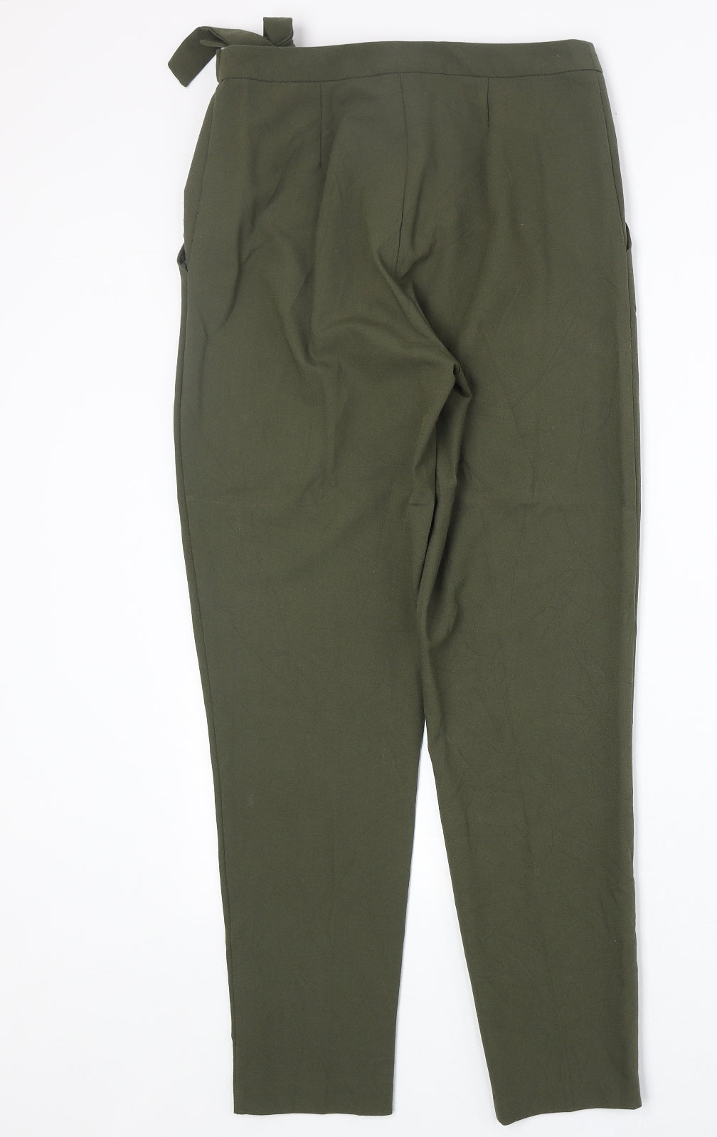 Missguided Womens Green Polyester Trousers Size 8 Regular Zip - Tie Side