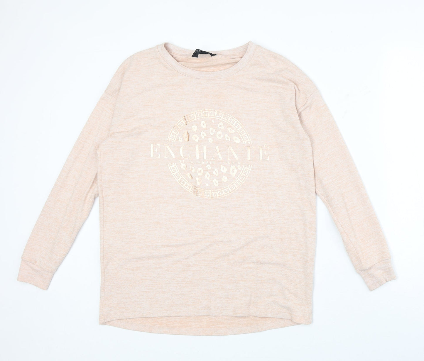 F&F Womens Pink Polyester Pullover Sweatshirt Size 6 Pullover - Enchante