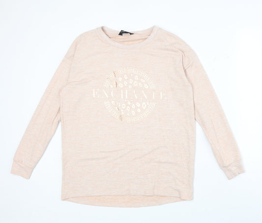 F&F Womens Pink Polyester Pullover Sweatshirt Size 6 Pullover - Enchante