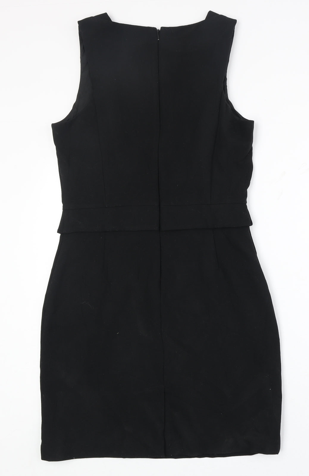 Mango Womens Black Polyester A-Line Size M Round Neck Zip