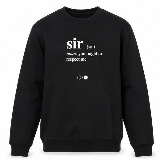 Black and White Society Mens Black Cotton Pullover Sweatshirt Size L - Sir Definition
