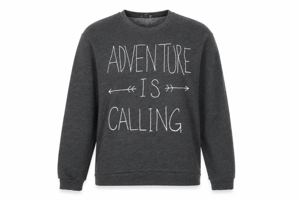 RAD Womens Grey Polyester Pullover Sweatshirt Size L Pullover - Adventure is Calling