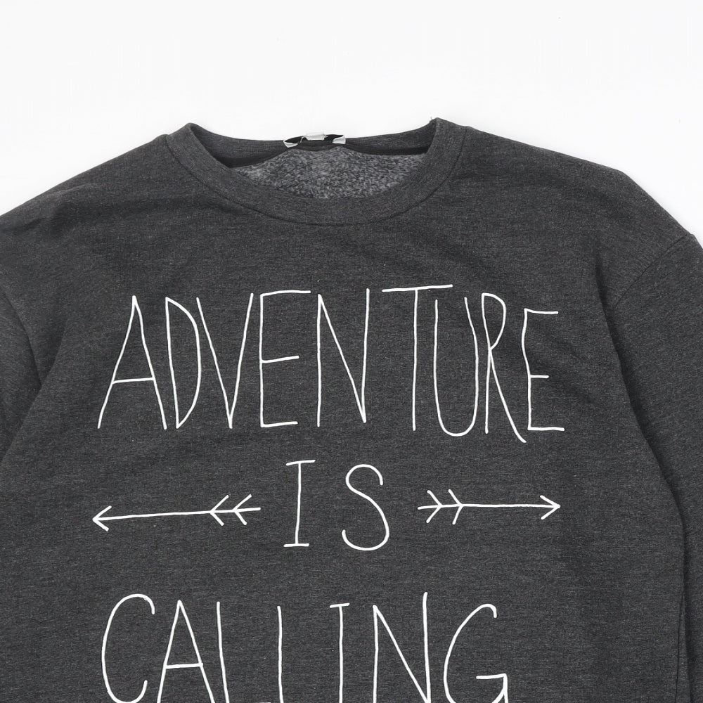 RAD Womens Grey Polyester Pullover Sweatshirt Size L Pullover - Adventure is Calling