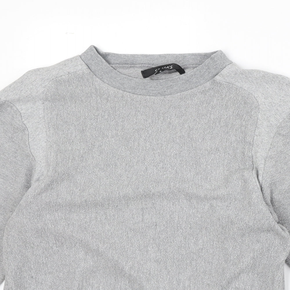 Sparks Womens Grey Polyester Pullover Sweatshirt Size XS Pullover