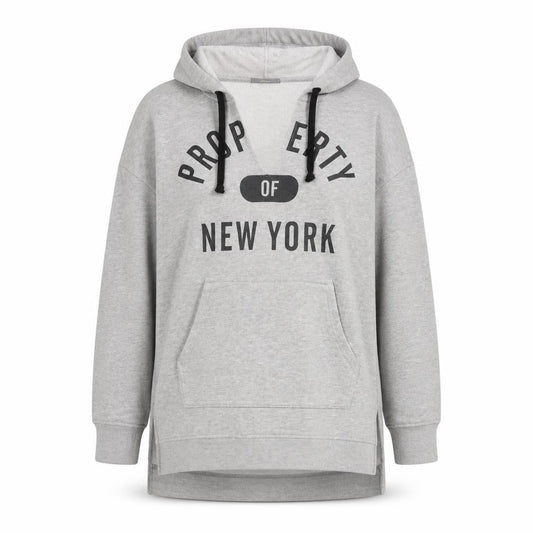 MiM Womens Grey Polyester Pullover Hoodie Size L Pullover