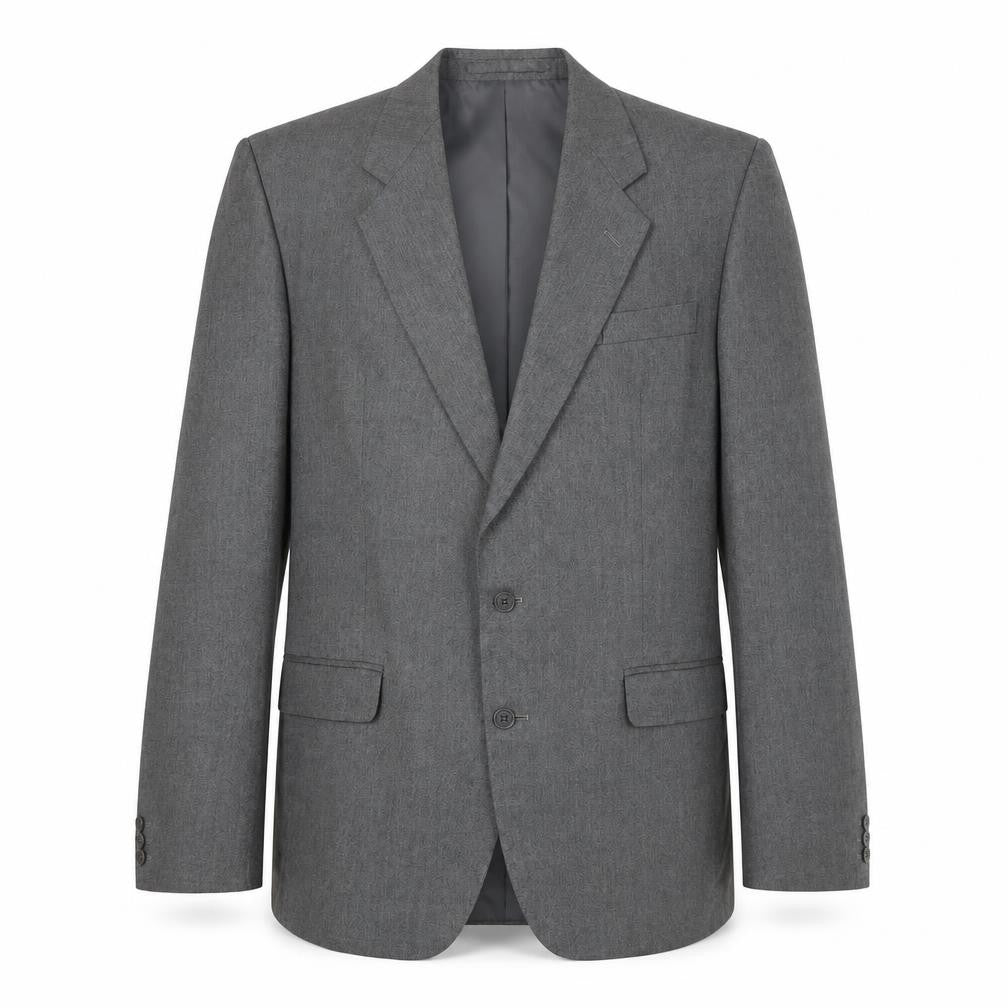 Pinstripe Mens Grey Polyester Jacket Suit Jacket Size 44 Regular