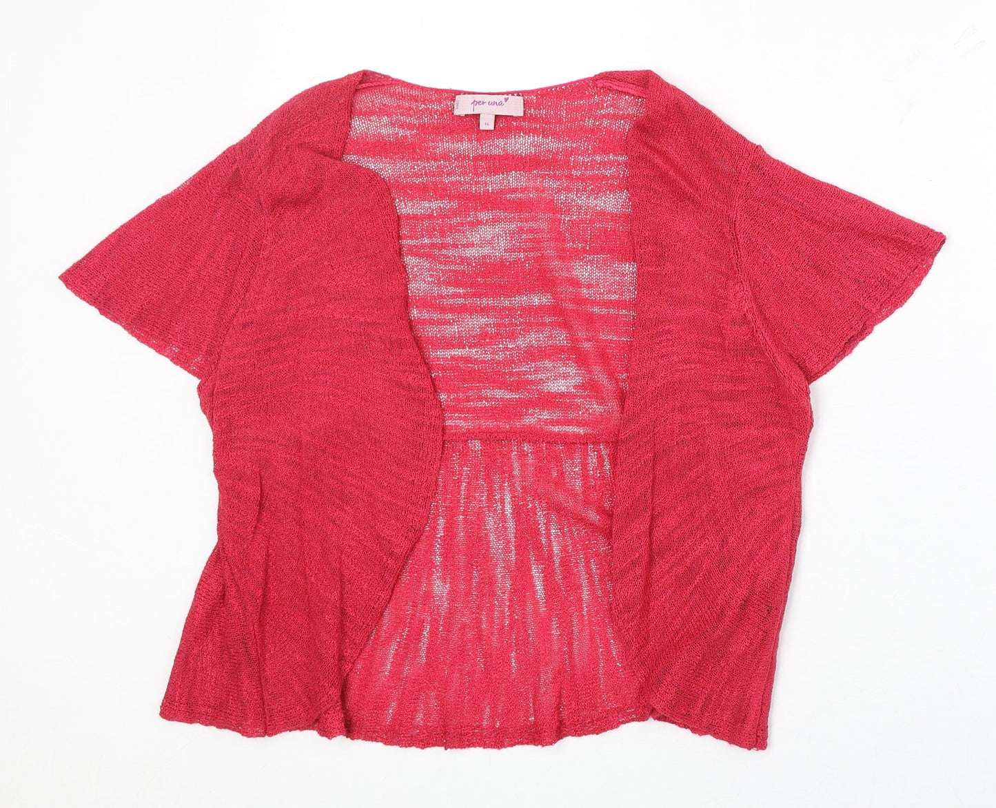 Marks and Spencer Womens Pink V-Neck Acrylic Cardigan Jumper Size 16
