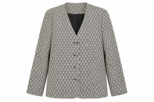 Debenhams Womens Beige Geometric Acetate Jacket Blazer Size 16