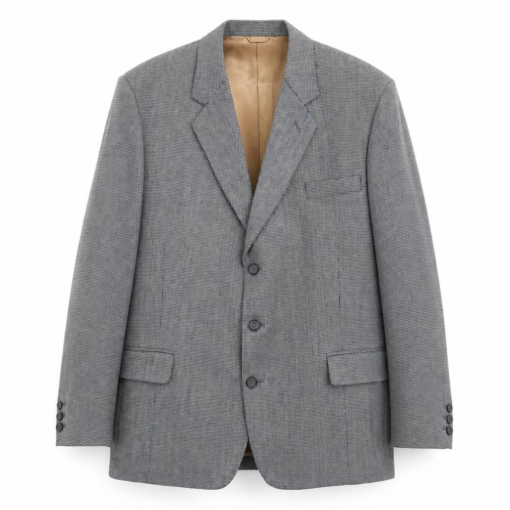 Bernard Gross Mens Grey Polyester Jacket Blazer Size 46 Regular
