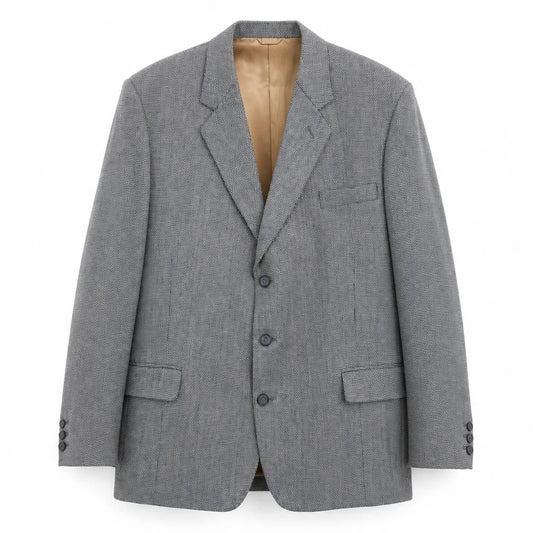Bernard Gross Mens Grey Polyester Jacket Blazer Size 46 Regular