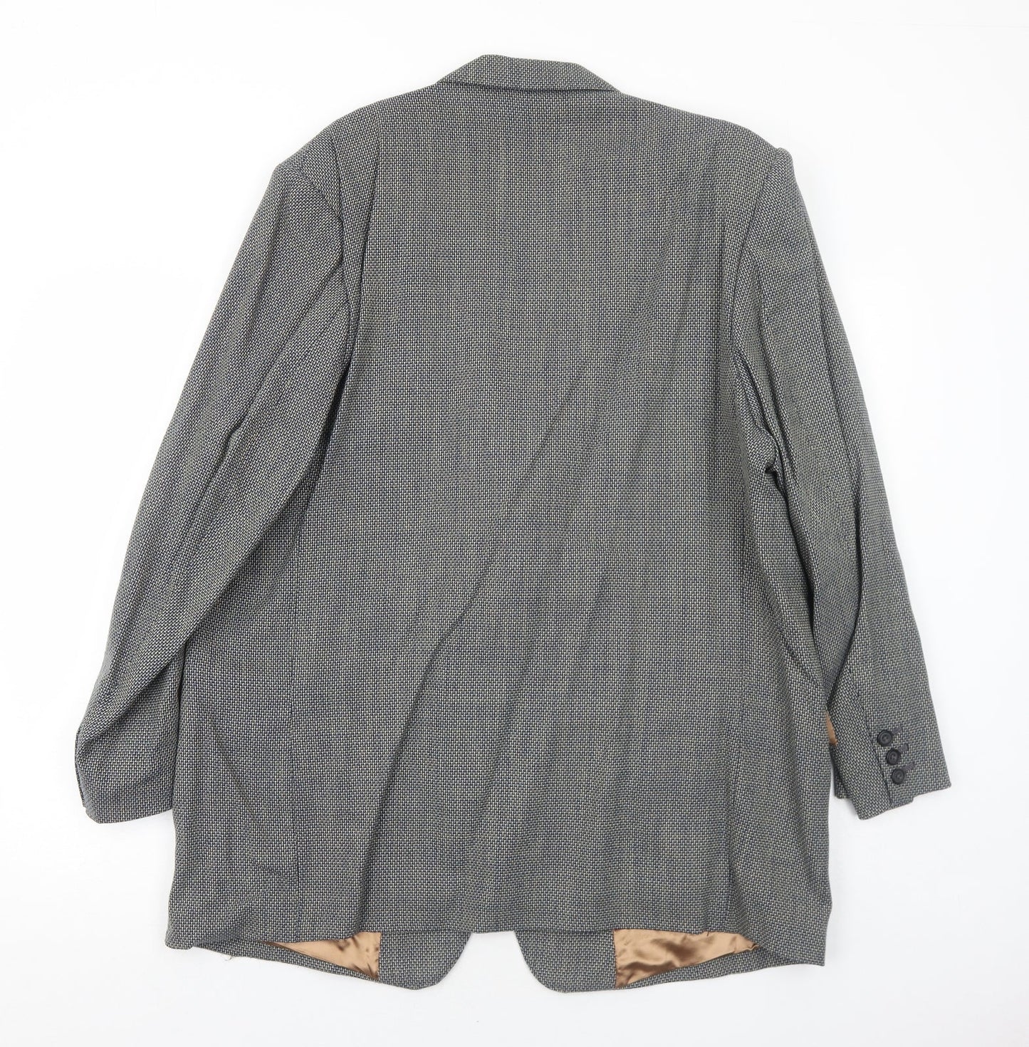 Bernard Gross Mens Grey Polyester Jacket Blazer Size 46 Regular