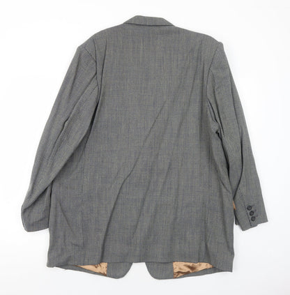 Bernard Gross Mens Grey Polyester Jacket Blazer Size 46 Regular