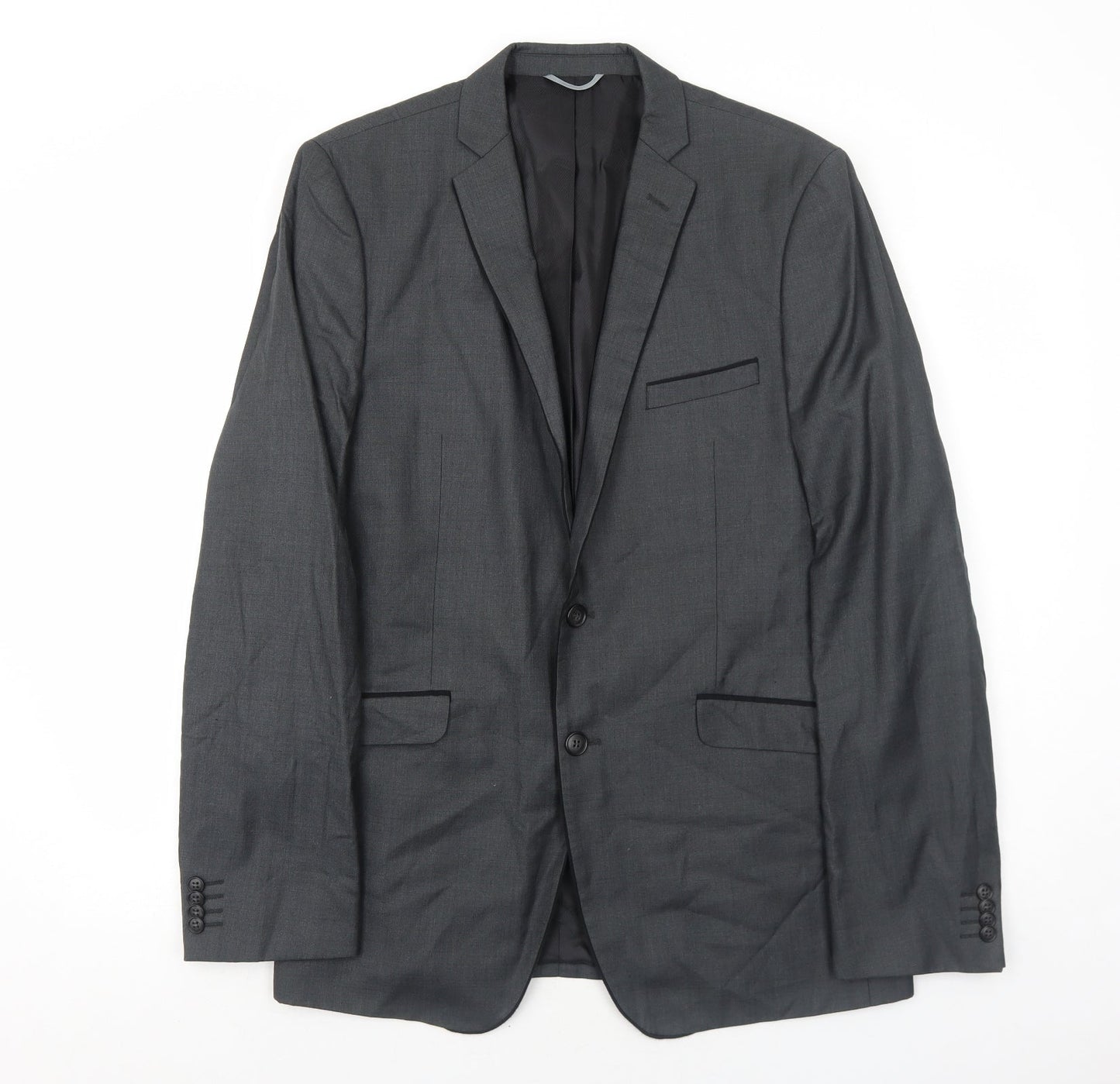 Burton Mens Grey Polyester Jacket Suit Jacket Size 42 Regular