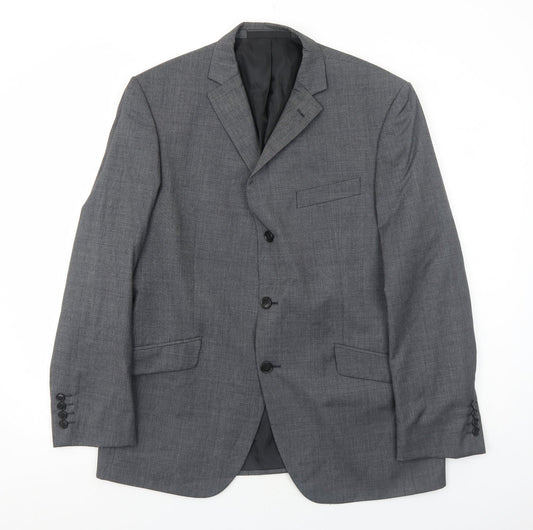 Marks and Spencer Mens Grey Polyester Jacket Blazer Size 42 Regular