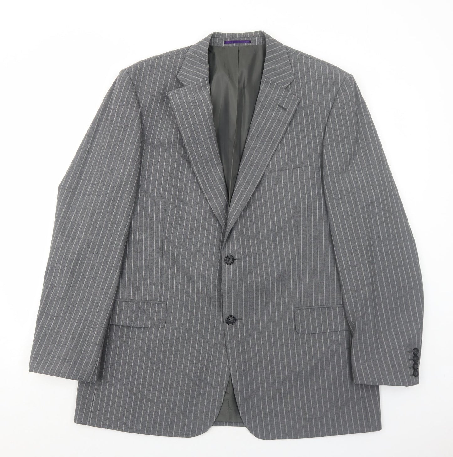 Taylor & Wright Mens Grey Striped Wool Jacket Suit Jacket Size 42 Regular