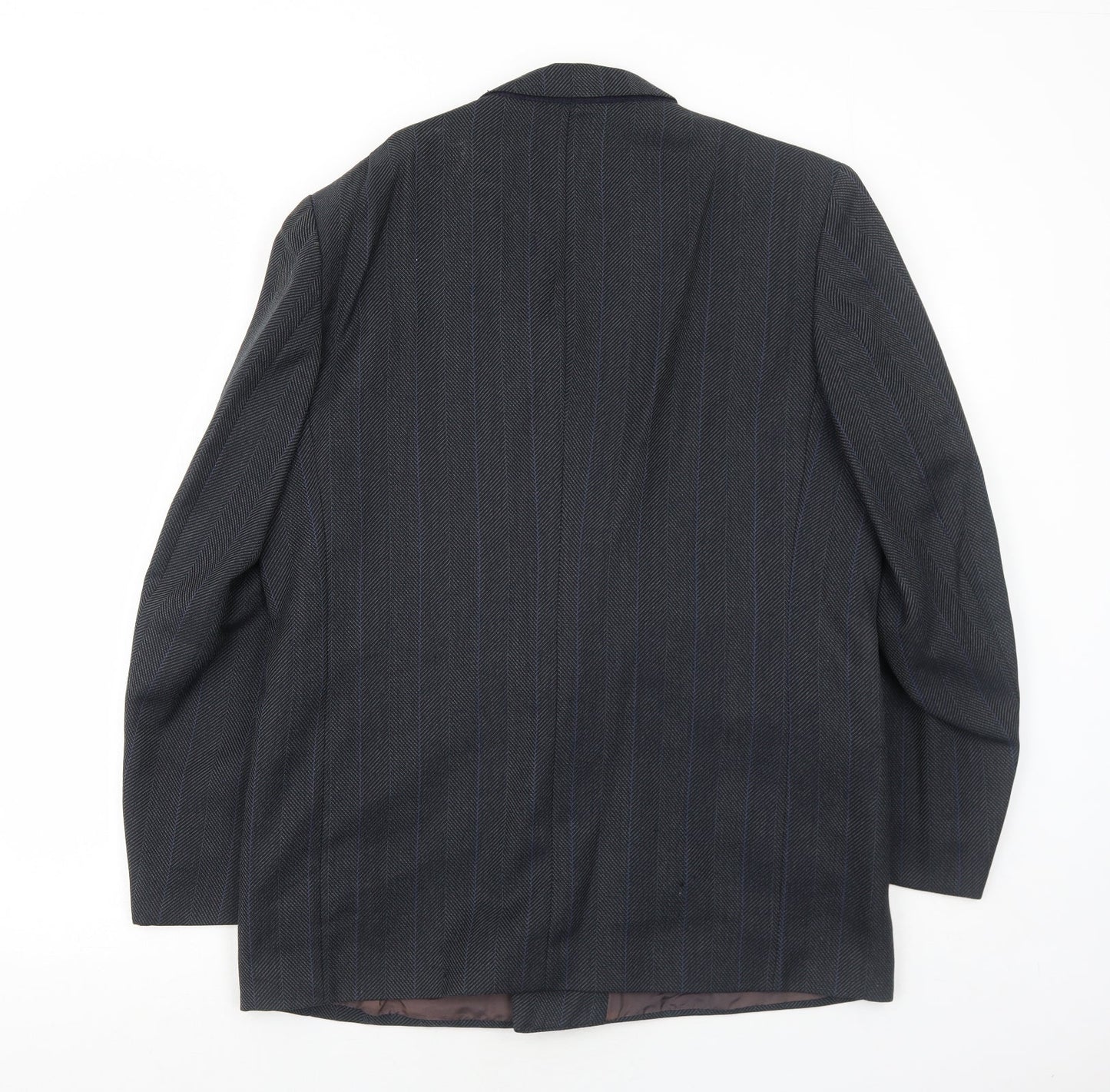 BHS Mens Grey Herringbone Polyester Jacket Suit Jacket Size 42 Regular
