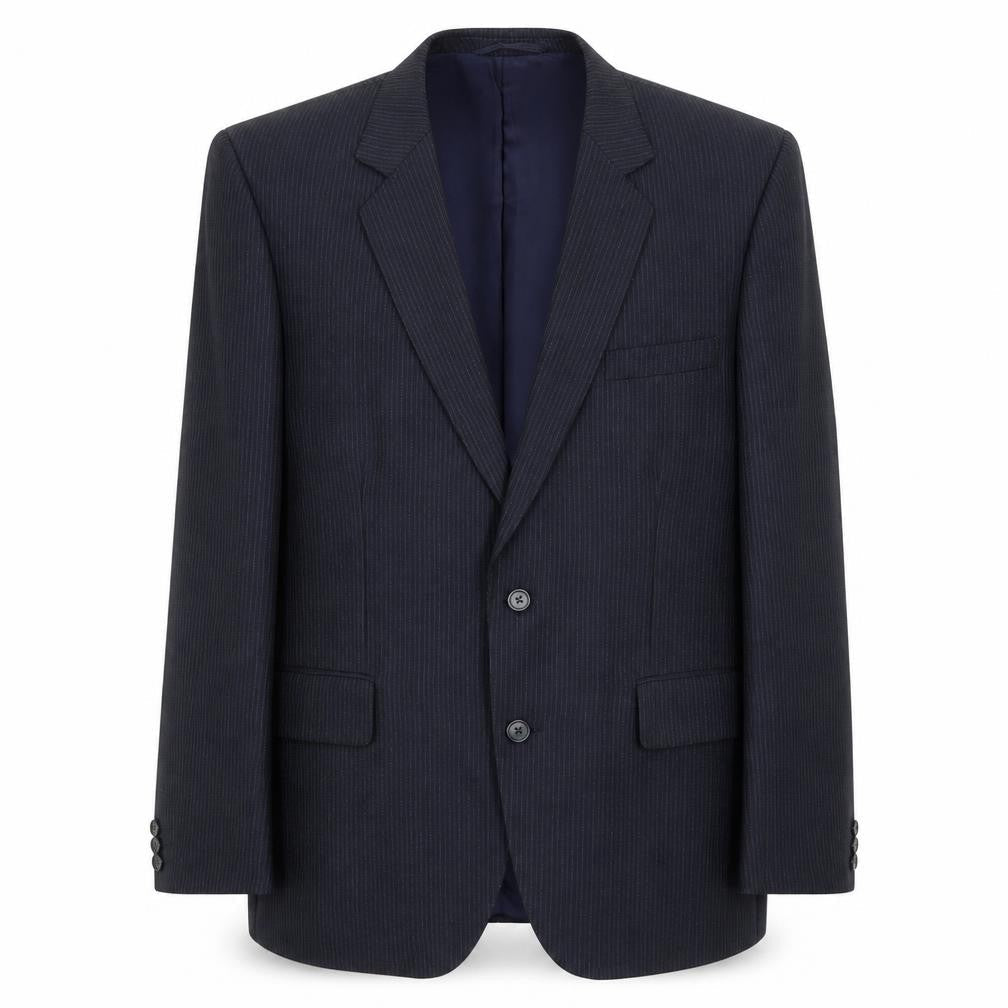 Hepworths Mens Blue Striped Polyester Jacket Suit Jacket Size 42 Regular