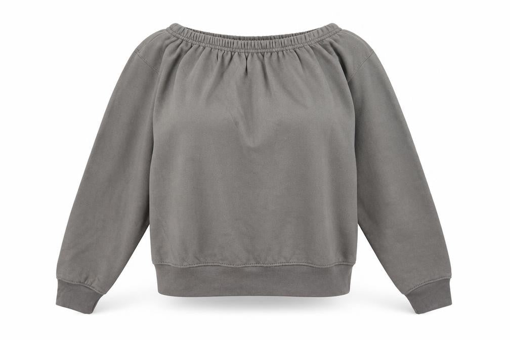 PRETTYLITTLETHING Womens Grey Cotton Pullover Sweatshirt Size S Pullover - Cropped