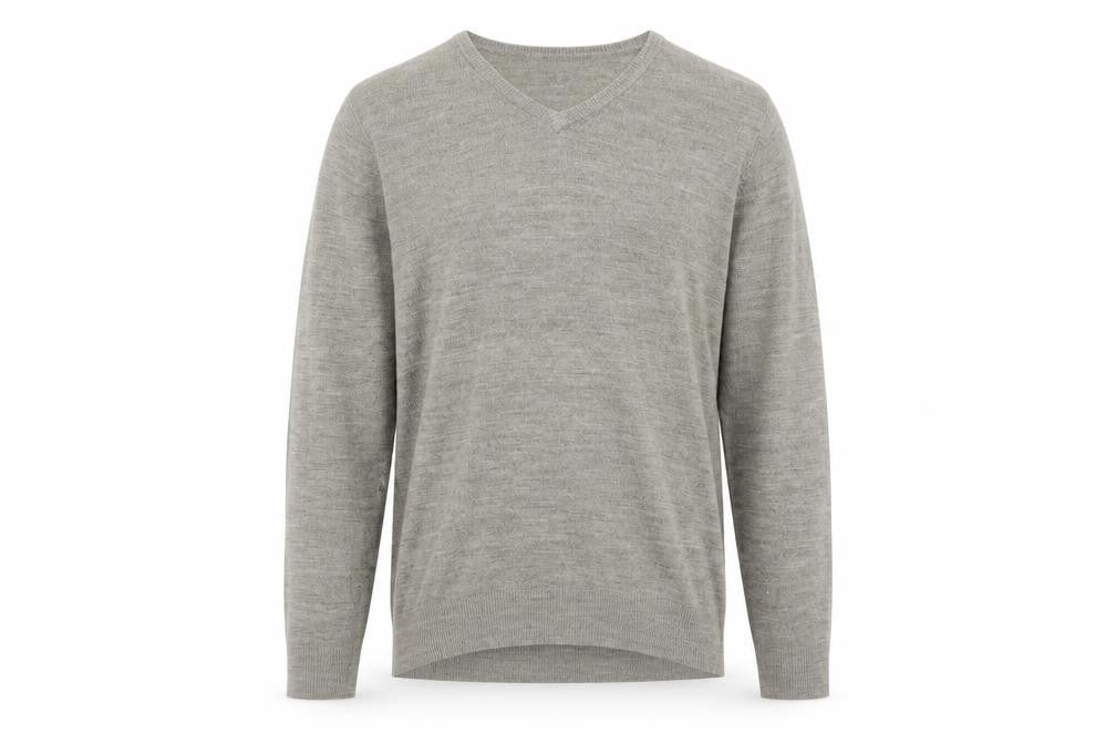 Marks & Spencer Mens Brown V-Neck Acrylic Pullover Jumper Size S Long Sleeve