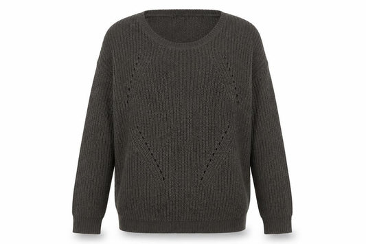 Brave Soul Womens Brown Scoop Neck Acrylic Pullover Jumper Size 12