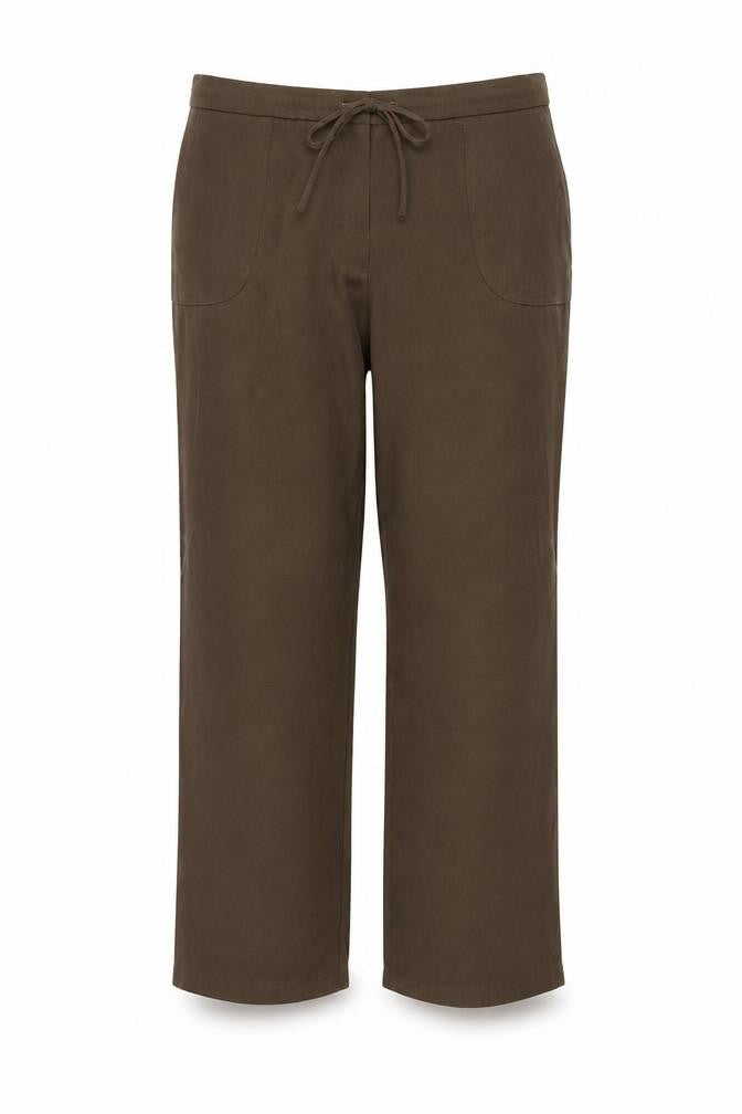 Casual Comfort Womens Brown Polyester Trousers Size 30 Regular Drawstring