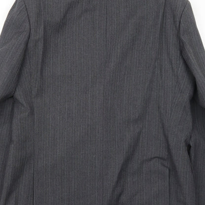 Marks & Spencer Mens Grey Striped Polyester Jacket Suit Jacket Size 40 Regular