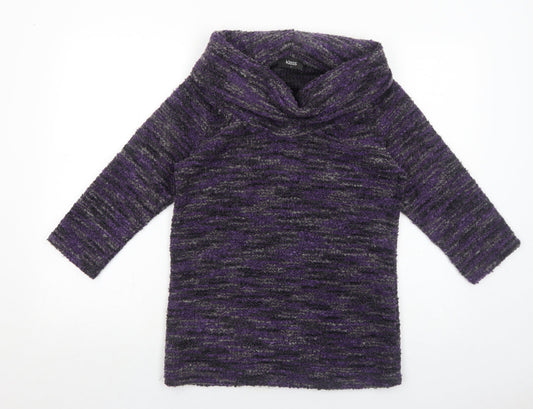 Klass Womens Purple Round Neck Acrylic Pullover Jumper Size S
