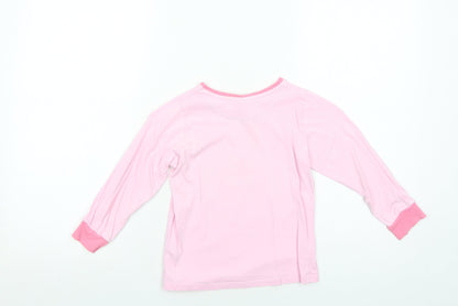 Back view of Disney girls’ pink cotton jersey t-shirt, size 4-5, years round neck pullover - frozen