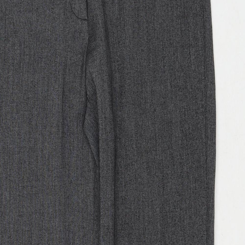 Debenhams Womens Grey Geometric Polyester Trousers Size 12 Regular Zip