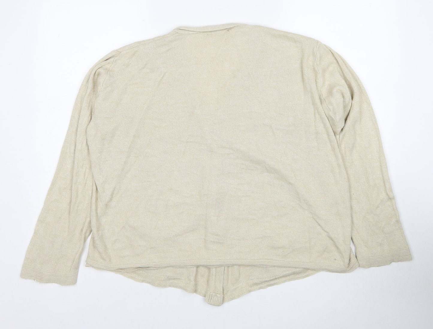 ME Womens Beige V-Neck Polyester Cardigan Jumper Size XL