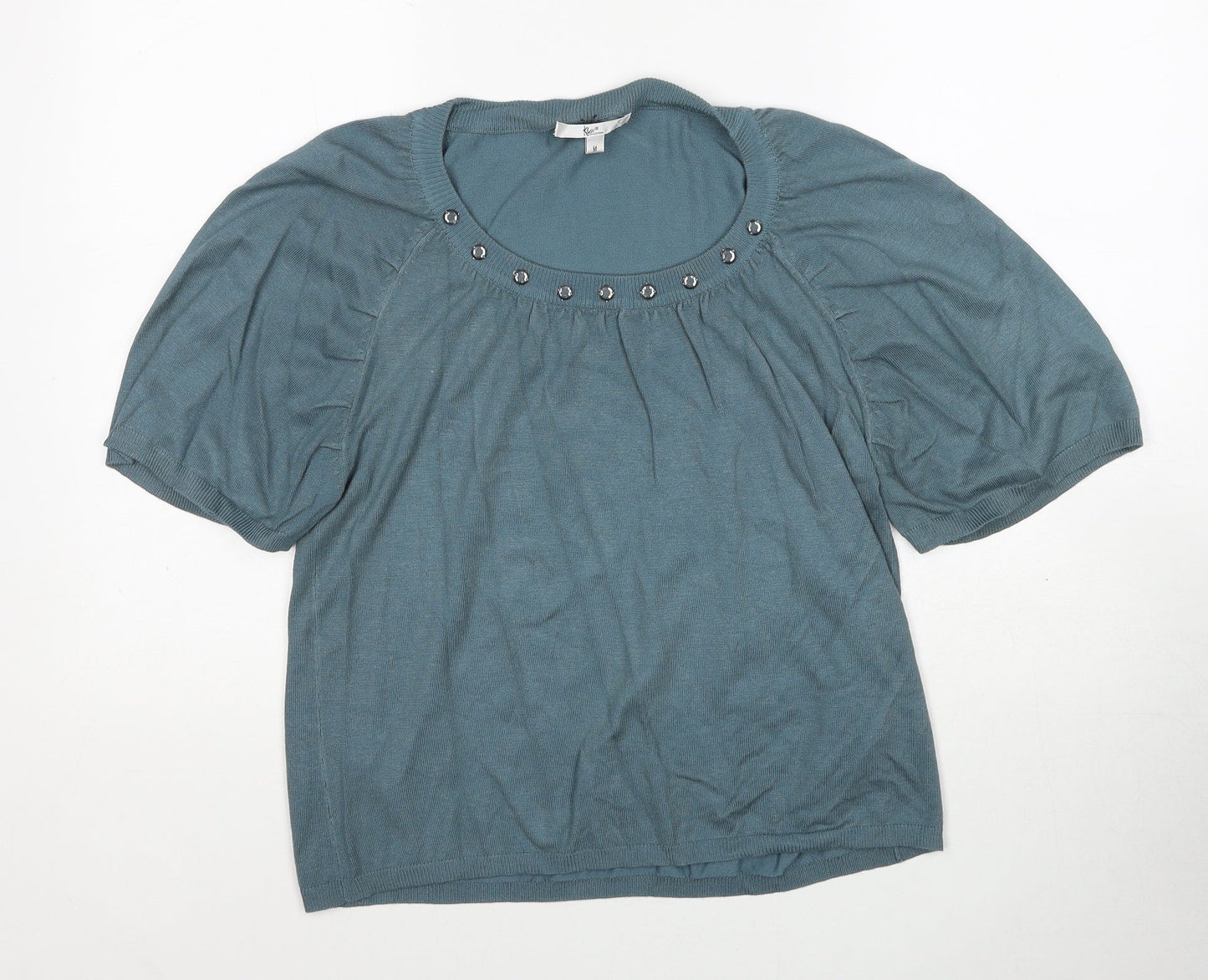Klass Womens Blue Round Neck Viscose Pullover Jumper Size M