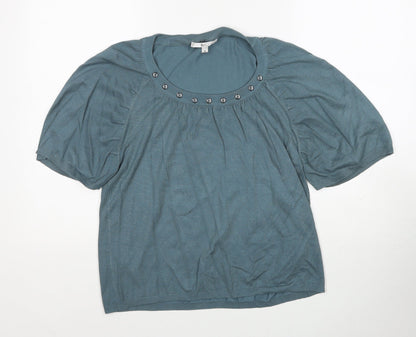 Klass Womens Blue Round Neck Viscose Pullover Jumper Size M