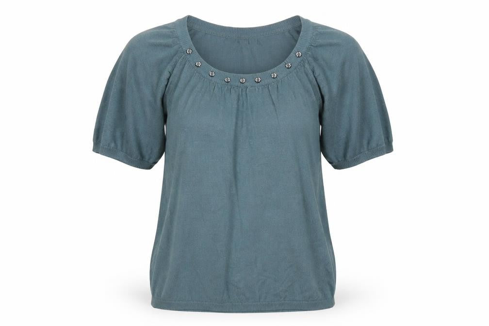 Klass Womens Blue Round Neck Viscose Pullover Jumper Size M