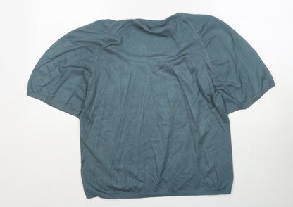 Klass Womens Blue Round Neck Viscose Pullover Jumper Size M