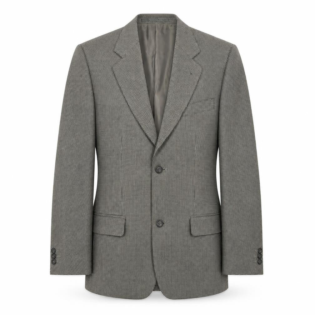 Simon Taylor Mens Beige Geometric Polyester Jacket Blazer Size 38 Regular